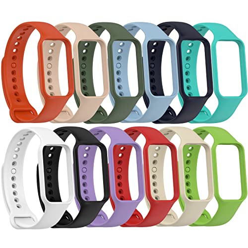 Wizvv 12 sztuk bransoletek kompatybilnych z Xiaomi Redmi Smart Band 2 silikonowy pasek zamienny dla mężczyzn i kobiet krzem - obrazek 6