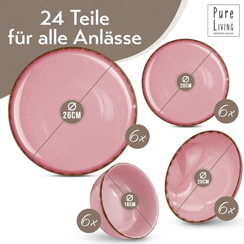 Zestaw naczyń dla 6 osób rustykalny 24-częściowy rustykalny - obrazek 6