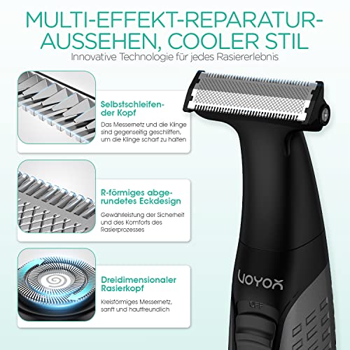 VOYOR Trimmer do brody dla mężczyzn - Precyzyjne golenie, wielofunkcyjny zestaw, wodoodporny, ergonomiczny design, długi czas pracy - obrazek 4