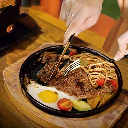 8 sztuk sztućców ze stali nierdzewnej, złote sztućce ze stali nierdzew - obrazek 2