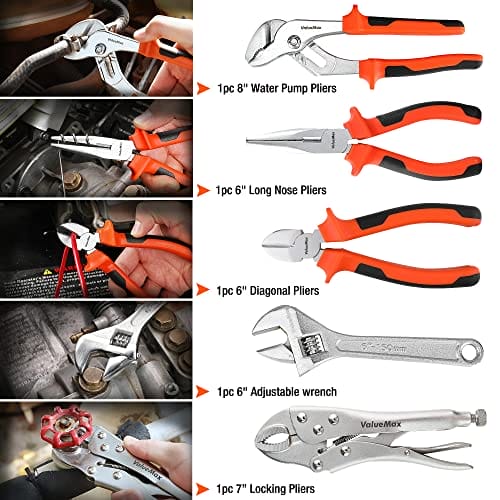 ValueMax - Zestaw narzędzi z torbą na narzędzia robocze, przenośny zes - obrazek 6