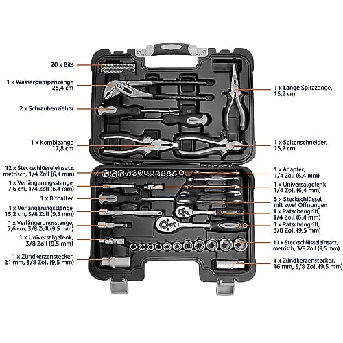 Amazon Basics Zestaw narzędzi do domu 65 elementów czarny - obrazek 7