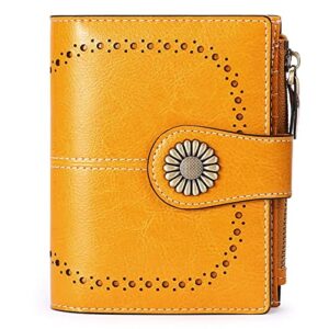 SENDEFN Portfel damski skórzany z miękkiej skóry naturalnej z 16 przeg