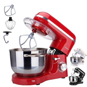 Arebos Profesjonalny robot cukierniczy 1500W | Czerwony | - Mocny silnik 1500W, misa 6l, planetarny system mieszania, antypoślizgowa konstrukcja, odchylana głowica