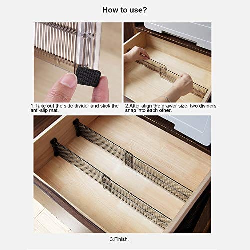 Baffect Przegrody do szuflady 4 sztuki organizery do szuflad - obrazek 3