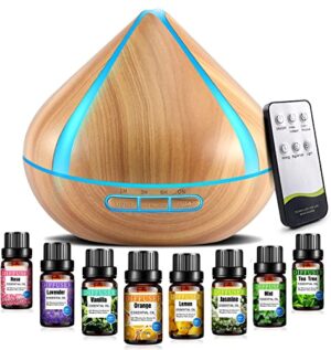 500ML Dyfuzory olejków zapachowych z zestawem 8 olejków eterycznych - VAAGHANM