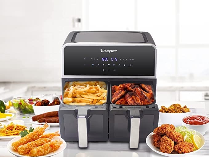 BEPER P101FRI090 Heißluftfritteuse Doppelkammer, 9 L (4,5 pro Korb) - Heißluftfritteuse 2 kammern mit 7 Programmen - obrazek 6