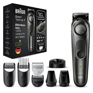Braun Regolabarba Uomo - Trimmer do brody BT7, 39 długości, scharfe Klingen, Lithium-Ionen-Akku