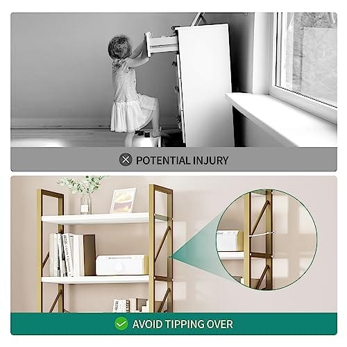 YITAHOME Regał na książki z 5 poziomami przemysłowy regał - obrazek 4