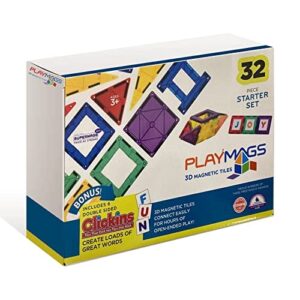 Playmags 32-częściowy zestaw płytki, unikalne nagradzane płytki magnet