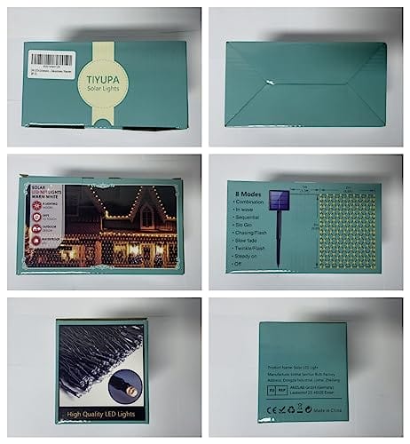 Siatka solarna 200 LED, 3 m x 2 m, łańcuch świetlny z siatki, 8 trybów - obrazek 2