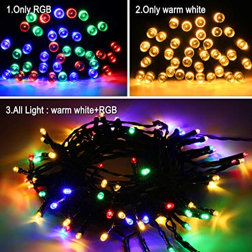 BOWKA łańcuch świetlny 15 m, 150 diod LED, możliwość ściemniania, 3 tryby świecenia: ciepła biel/RGB/ciepła biel i światło RGB, timer 4/8 godzin, wodoszczelny, nastrojowe światła do pokoju, na Boże - obrazek 8