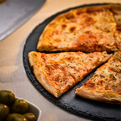 Talerz łupkowy okrągły 30 cm - zestaw 6 talerzy - do serwowania lub de - obrazek 2