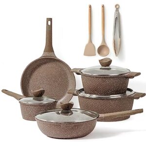 CAROTE Zestaw garnków 12-częściowy patelnia 28 cm rondel 17