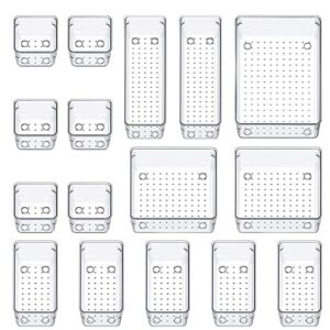 GOYADA Zestaw 16 przezroczystych organizatorów do makijażu
