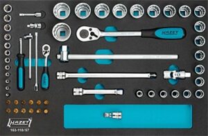 asortymentem; nasadowych; przemysłowe; walizka; piankowe;