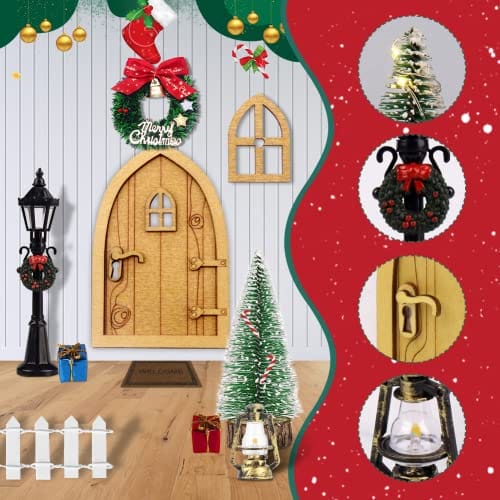 AIQII Zestaw akcesoriów do drzwi bożonarodzeniowych - obrazek 6