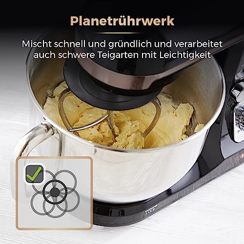 TOWER T12033RG – Elektryczny mikser kuchenny 3-w-1 z dużą misą - Wydajne mieszanie, wielofunkcyjność i łatwe czyszczenie - obrazek 3