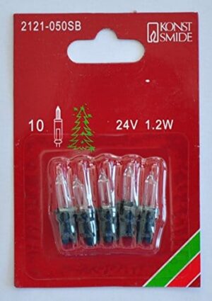 Konstsmide 2121-050SB żarówka zamienna/do mini łańcuchów świetlnych / 24 V, 1,2 W / 5 sztuk w opakowaniu/zielona oprawa wtykowa