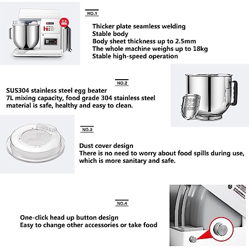 Robot cukierniczy z miską 7L 11 regulacjami prędkości - obrazek 3