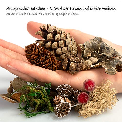 COM-FOUR® 6x ozdoby swiateczne w woreczku ze rozkami, galazkami i mche - obrazek 4