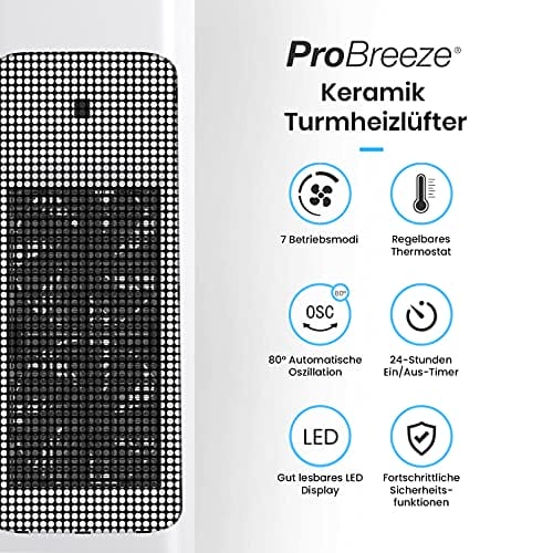 ProBreeze Stojący Grzejnik Ceramiczny Przenośny - obrazek 7