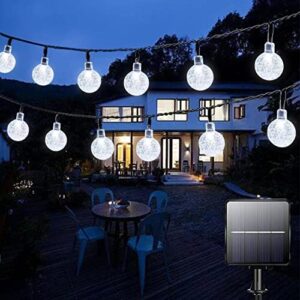 Solarny łańcuch świetlny na zewnątrz, 50 diod LED, 7 m, solarny lampio