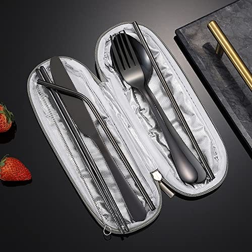 9 sztuk przenośnych przyborów ze stali nierdzewnej zestaw - obrazek 3