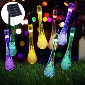 LELYFIT Outdoor Solar Fairy Lights, 5m Długość dekoracji z 20 diodami LED, dekoracja okna, Boże Narodzenie, impreza, ślub, balkon. (5M, kolorowe)