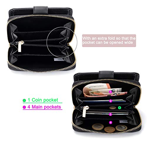 CALIYO Portfel damski z gładkiej i miękkiej skóry syntetycznej, portfe - obrazek 4