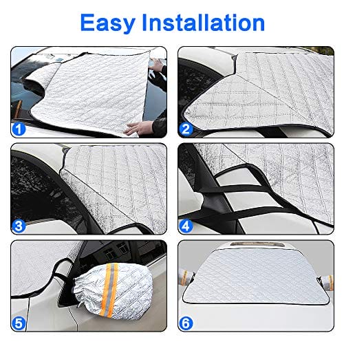 Osłona przedniej szyby samochodowej magnes składana z dwoma - obrazek 3