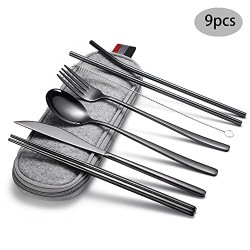 9 sztuk przenośnych przyborów ze stali nierdzewnej zestaw - obrazek 9