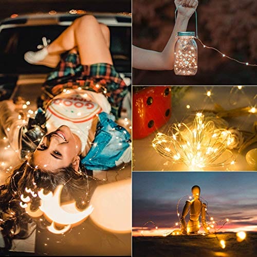 Renohef Solarne łańcuchy świetlne, 200 diod LED, 180 m, wodoodporne, solarne łańcuchy świetlne z 8 trybami oświetlenia, ogrodowe miedziane druty, dekoracyjne światła na taras, bramę, drzewa, ślub, - obrazek 5