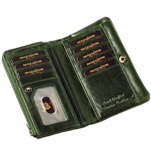 MATADOR Puebla skórzany portfel damski, średniej wielkości, ze szlache