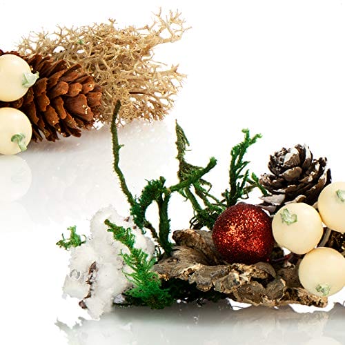 COM-FOUR® 6x ozdoby swiateczne w woreczku ze rozkami, galazkami i mche - obrazek 2