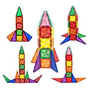 PicassoTiles 30 Piece Magnetic Building Blocks Mini Diamond Series Tra