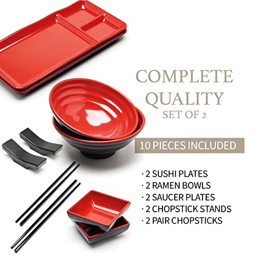GOLIBER 10-częściowy zestaw naczyń japońskich - Wszystko, czego potrzebujesz do autentycznego japońskiego posiłku - obrazek 7