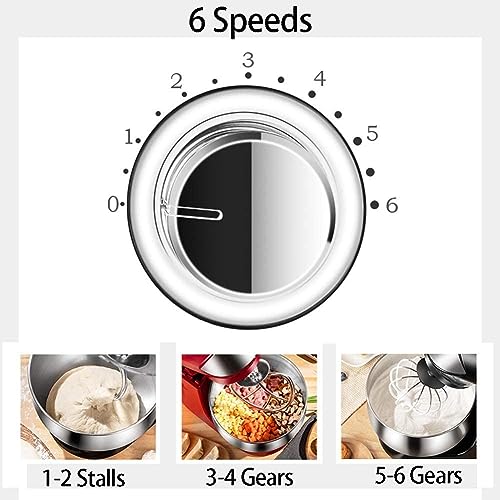 PAHION Robot kuchenny 600 W elektryczny mikser 6 biegów - obrazek 5