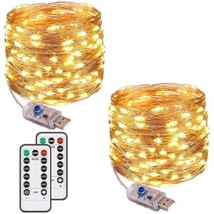 [2 sztuki] Łańcuch świetlny, 120 diod LED, 12 m, 8 trybów, wtyczka USB