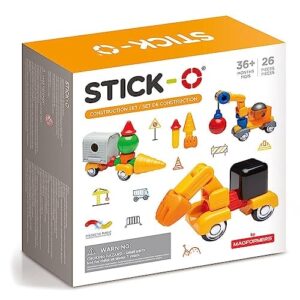 STICK O Construction 26 Piece Magnetic Building Set Rainbow