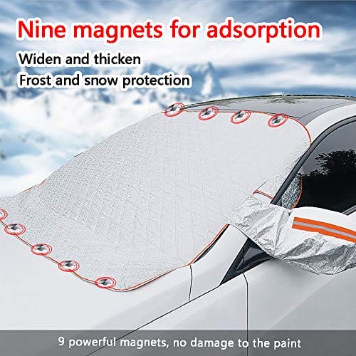 Bseical Plandeka samochodowa na zimę osłona przedniej szyby - obrazek 6