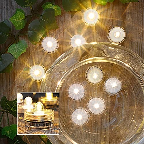 COM-FOUR 12x wodoodporny podgrzewacz LED - zólta lampka LED do wanny, basenu i stawu - nastrojowe swiatlo LED na przyjecia i wesela (0012 sztuk - ksztalt kwiatka) - obrazek 2