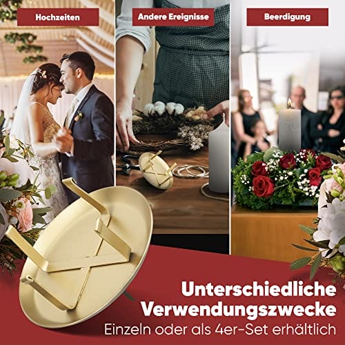 Wtyk do wieńca adwentowego (złoty, Ø do 7 cm - zestaw 4 szt.) - obrazek 4