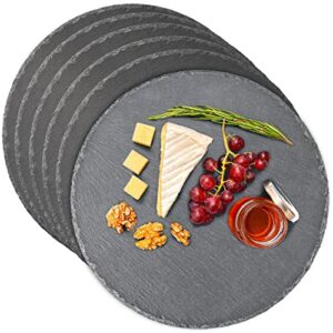 Talerz łupkowy okrągły 30 cm - zestaw 6 talerzy - do serwowania lub de