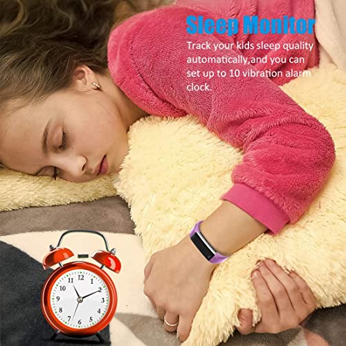 BIGGERFIVE Slim Kids Fitness Tracker Watch - Monitor aktywności dla dzieci z pomiarem kroków, monitorowaniem snu i budzikiem (Dual Bands) - obrazek 6