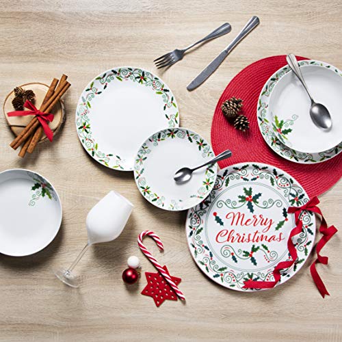 Excelsa Christmas Holly serwis talerzowy, 18-częściowy, porcelana - obrazek 3