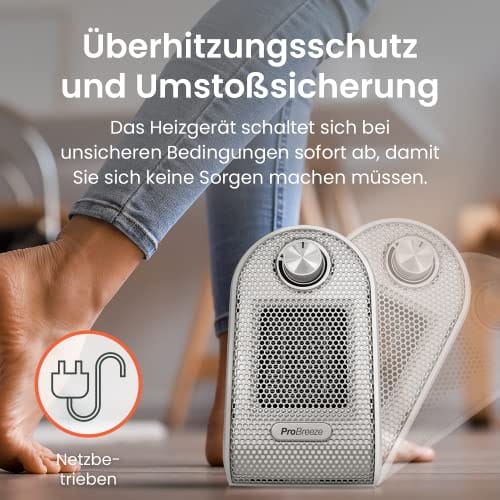 ProBreeze Mały Grzejnik Elektryczny Przenośny Mini - obrazek 4