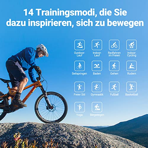 TicWatch GTH Smartwatch - Monitorowanie temperatury skóry, pomiar tlenu we krwi, monitorowanie tętna, monitorowanie snu, 10 dni czasu pracy baterii, 5ATM wodoszczelny - obrazek 9