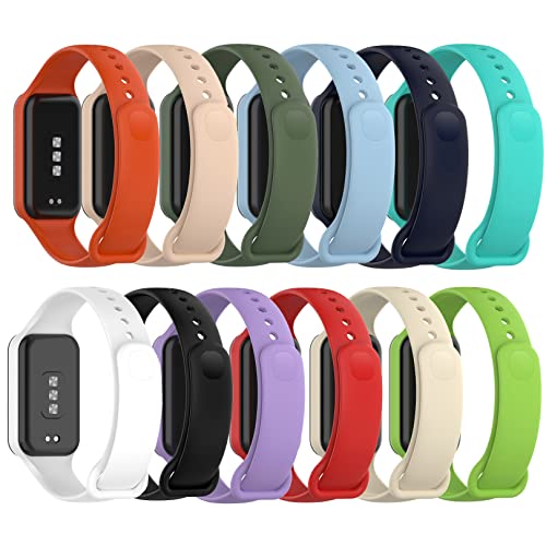 Wizvv 12 sztuk bransoletek kompatybilnych z Xiaomi Redmi Smart Band 2 silikonowy pasek zamienny dla mężczyzn i kobiet krzem - obrazek 7