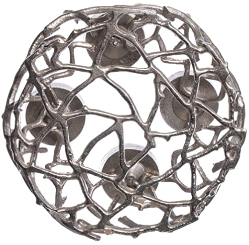 Brandsseller Wieniec adwentowy | Ø 35 cm - wysokość 16 cm | wieniec bożonarodzeniowy | świecznik | dekoracja adwentowa | aluminium | srebrny - obrazek 3